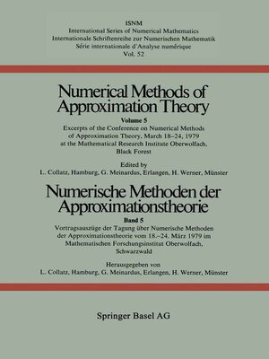 cover image of Numerische Methoden der Approximationstheorie / Numerical Methods of Approximation Theory